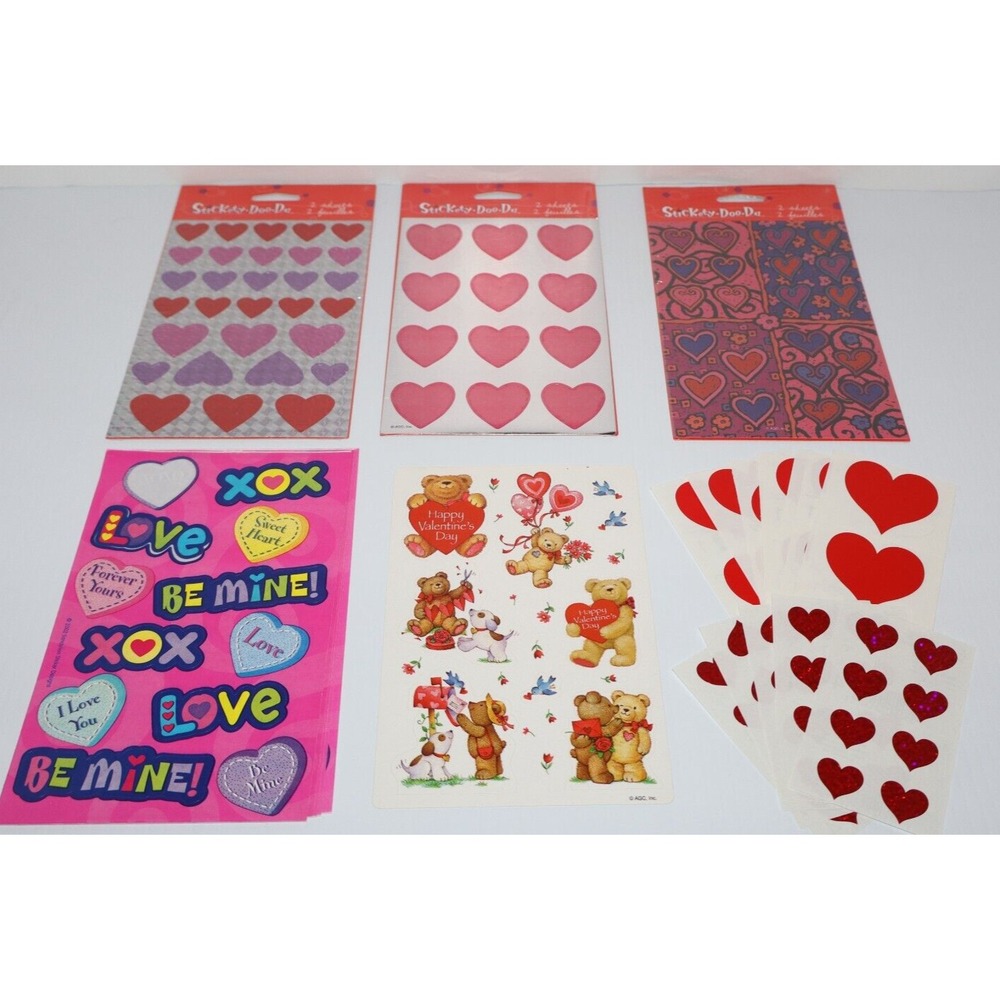 American Greetings & More Valentine's Day Love Heart Assorted Stickers Lot